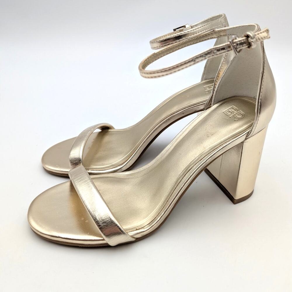 BP. Livia Ankle Strap Heel Sandal Women's Gold Light Metallic Size US6M EU36.5